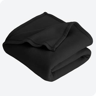 Bare hjemmepol?r fleece t?ppe - kast t?ppe - sort - varm & hyggelig - premium fleece t?ppe - t?ppe til sengesofa camping rejser og kolde n?tter -