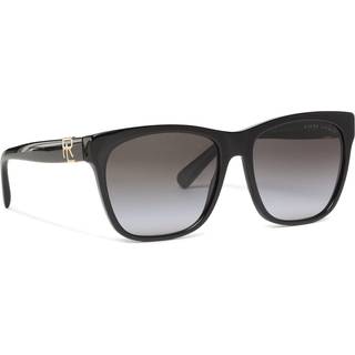 Ralph Lauren Kvinde RL8212 THE RICKY II 50018G Solbriller Acetat Sort Grå Firkantet Normal Skygge