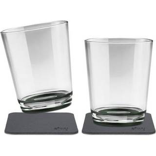 Magnetiske plastglas Silwy Magnetic Drinking Cup Pearl Grey, transparent/grå, 25 cl, 2-pack + magnetiske glasunderlag