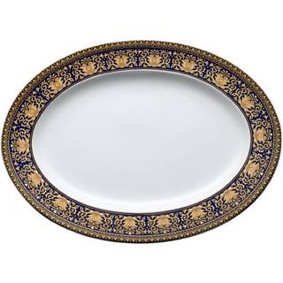 Versace Medusa Blue Serving Dish 34 Cm - Serveringsfad Porcelæn Hvid - 19325-409620-12734