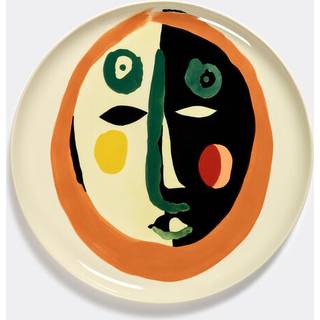 Serax Serving And Trays - 'Feast Face 1' serving plate in multicolor stoneware