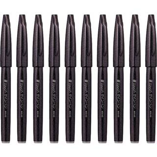 Pentel fude Touch Brush Sign Pen (SES15C-A) Black Ink Felt Pen Like Brush Stroke Value Set