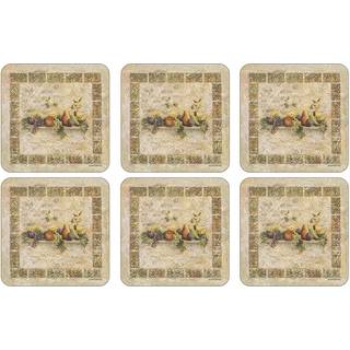 Pimpernel Tuscan Palette Collection Coasters | S?t af 6 | Cork backed Board | Varme- og pletbestandig | Drinks Coaster til bordpladsbeskyttelse |