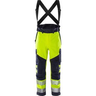 Fristads 134415 Flamestat HiVis Airtech® skalbukser klasse 2 2525 ATHR / Arbejdsbukser Hi-Vis gul/Marine XS