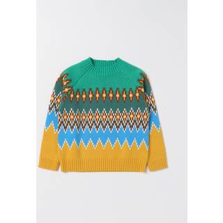 Stella McCartney Kids Fair Isle cotton and wool sweater - multicoloured - Y 4