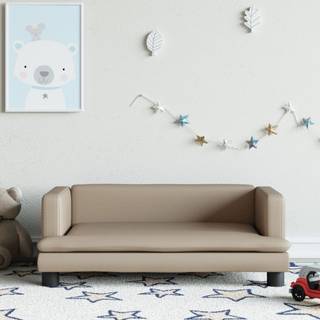 sofa til børn 80x45x30 cm kunstlæder cappuccinofarvet