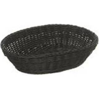 Udgår: Brødkurv, oval, sort plastflet, 32x23xH7 cm