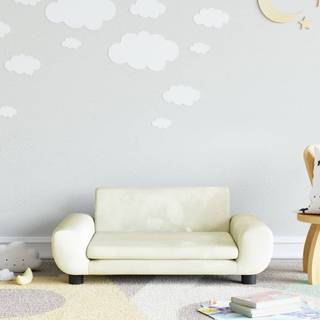 sofa til børn 70x45x33 cm velour cremefarvet