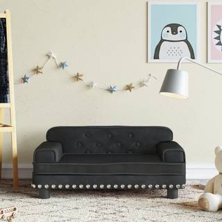 sofa til børn 70x45x30 cm fløjl sort