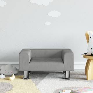 sofa til børn 50x40x26,5 cm fløjl lysegrå