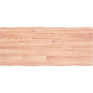 bordplade 140x60x(2-4) cm naturlig kant behandlet træ lysebrun
