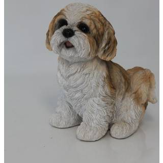 Shi tzu hvalp - Siddende - Figur - 22 cm
