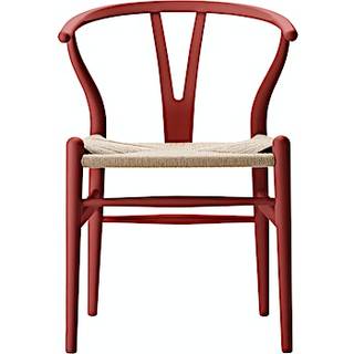 Carl Hansen - CH24 Y-stolen Bok Falu - Spisebordsstole - Hans J. Wegner - RØD - Papir/Træ