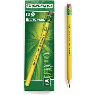 Dixon Ticonderoga Company Begynders blyant nr. 2 Soft Round W/Eraser Yellow