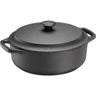 Skeppshult Bräter rund 24 cm / 3 L - Gusseisen mit Deckel - Schwarz