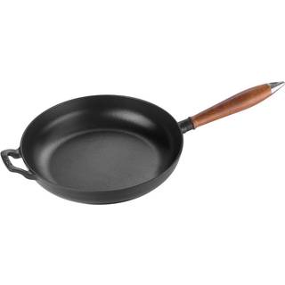 Vintage Stegepande med træhåndtag 28 cm.