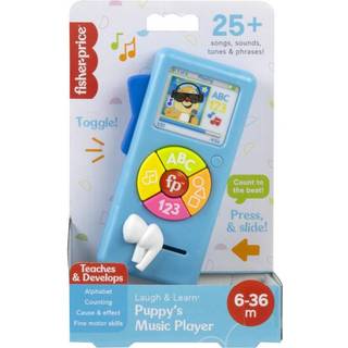 Fisher-Price Baby Learning Toy Laugh & Learn Puppys Musikspelare med ljus och fina motoriska aktiviteter för spädbarn i åldrarna 6 månader blått