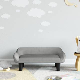 sofa til børn 70x40x24 cm velour lysegrå