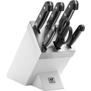 Zwilling Gourmet selvslibende knivblok med 7 dele hvid