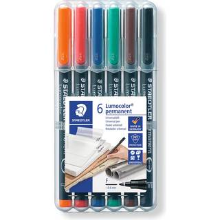 Staedtler Lumocolor Universal Pen Fin Felt tip Permanent mark?rkasse med 6 Assorterede farvepenner 0,6 mm 318 WP6