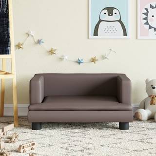 sofa til børn 60x40x30 cm kunstlæder brun