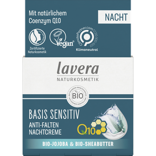 Lavera Basis Sensitiv Ansigtspleje Antirynke natcreme 50 ml (2.140,00 kr / 1 l) - 50 ml