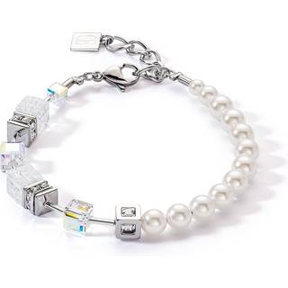 Coeur De Lion Precious Fusion Silver Pearl White Cubes Bracelet - 18cm