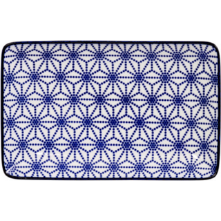 Tokyo Design Studio Nippon Blue Sushi Plate 13,5x21 Cm Star - Middagstallerkner Porcelæn Blå - 15610