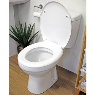 Showerdrape Showerdrape White Soft Close Toilet Seat with Button Release