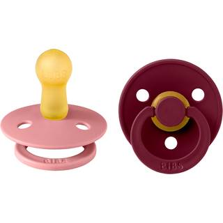 BIBS Rund Colour Sut - 2-Pak - Str. 2 - Naturgummi - Dusty Pink/Elderberry