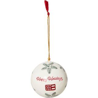 Lexington Papier Maché Christmas Balls 2-pack White/green - Julepynt Papir Hvid - 123480131800-ONE