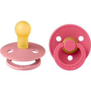 BIBS Colour Latex Rund Dusty Pink/Coral 2 pak - flere størrelser