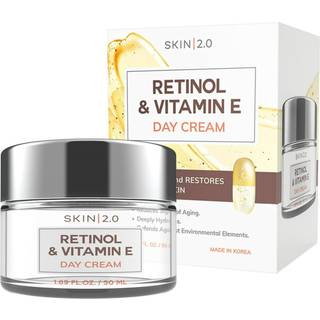 Skin 2.0 Retinol og Vitamin E Daily Face Moisturizer - Reducer acne ar Hydrating Restore Solskadet hud Anti-aging Vitamin E Cream - Cruelty Free