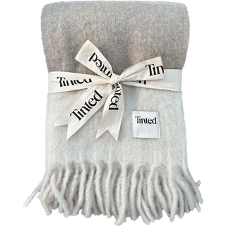 Tinted Hemple uldplaid 130x170 cm Beige-offwhite
