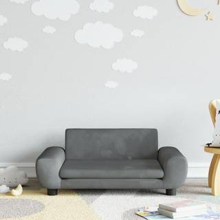 sofa til børn 70x45x33 cm velour mørkegrå