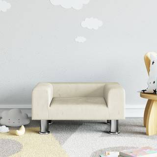 sofa til børn 50x40x26,5 cm fløjl cremefarvet