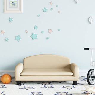 sofa til børn 70x45x30 cm stof cremefarvet