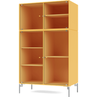Montana Ripple III vitrineskab 69,6x117,6x38 cm Acacia-ben chrome