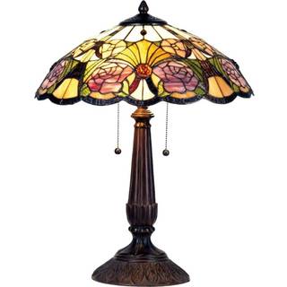 Rose blomsteragtig bordlampe i Tiffany-stil