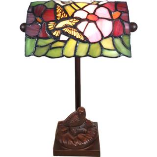 Bordlampe 6008, tiffanystil med fuglemotiv