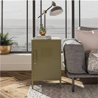Accent bord med 1 dør i metal olivengrøn