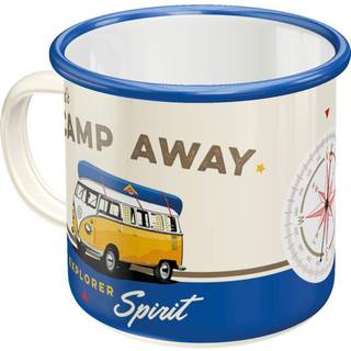 Nostalgic -Art Retro Emalje Cup 12.2 Oz VW Bulli - Let 'S Camp Away - VW Bus Gift Idea Camping Mug Vintage Design
