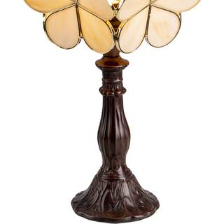 5LL-6095 bordlampe, tiffanydesign, beige