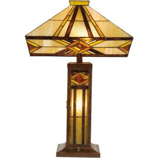 Glenys klart oplyst bordlampe, Tiffany-stil