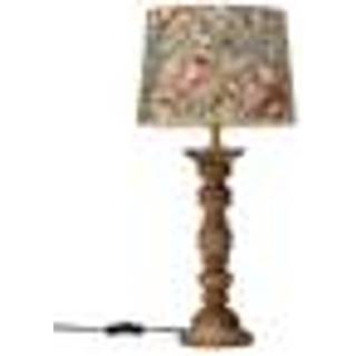 PR Home Lodge bordlampe træ/tekstilskærm, blomster