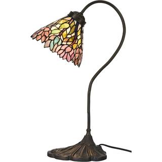 5LL-6162 bordlampe, skærm i Tiffany-look
