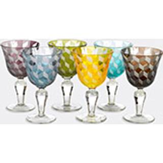 POLSPOTTEN Glassware - 'Blocks' wine glass, set of six in multicolor Glass