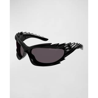 Balenciaga BB0255S 001 78 Solbriller Mænd Black - Black - 78mm