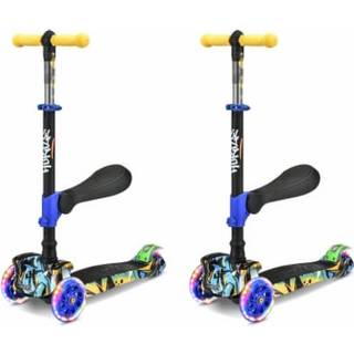 Hurtle Kids Scooter - Child Toddler Kick Scooter Leget?j med sammenfoldelig s?de - 3 hjulsscooter med justerbar h?jde Anti -slip d?k blinkende hj