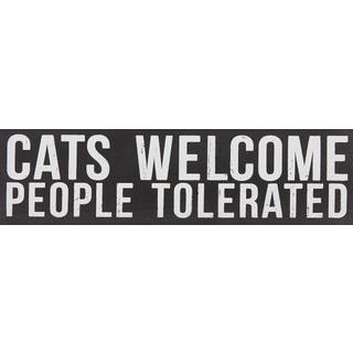 Primitiver af Kathy 35175 Classic Box Sign Cats Velkommen
